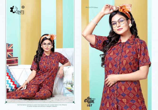 Kinti Ice Cream latest exclusive comfortable cotton with super fine stitching night suits collection